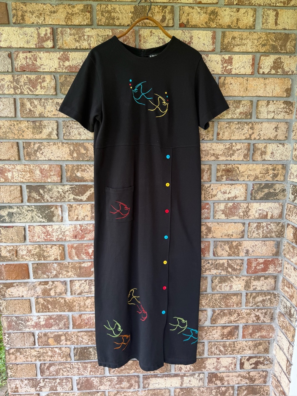 Vintage Richard 90s Short Sleeve Maxi Dress Cotton Women’s Size Medium Excellent